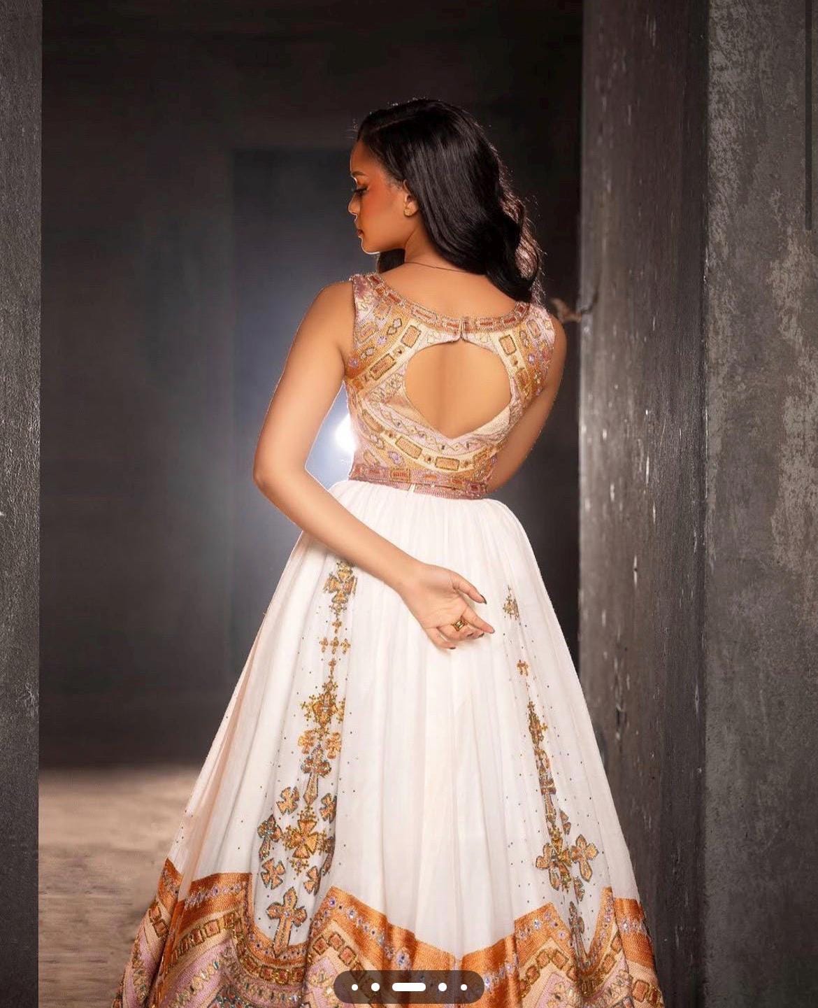 Ethiopian & Eritrean Wedding Kemis, Handmade Cultural Habesha Dress