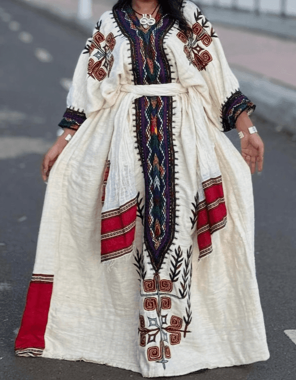 Traditional Ethiopian Habesha Dress – Handwoven Cultural Kemis from Gondar | Modern Ethiopian Clothing for Women - EthGebya