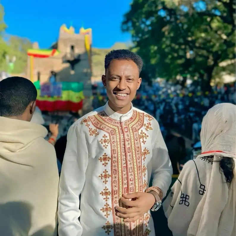 Stylish Ethiopian Men’s Shirt | Modern Habesha Traditional Wear