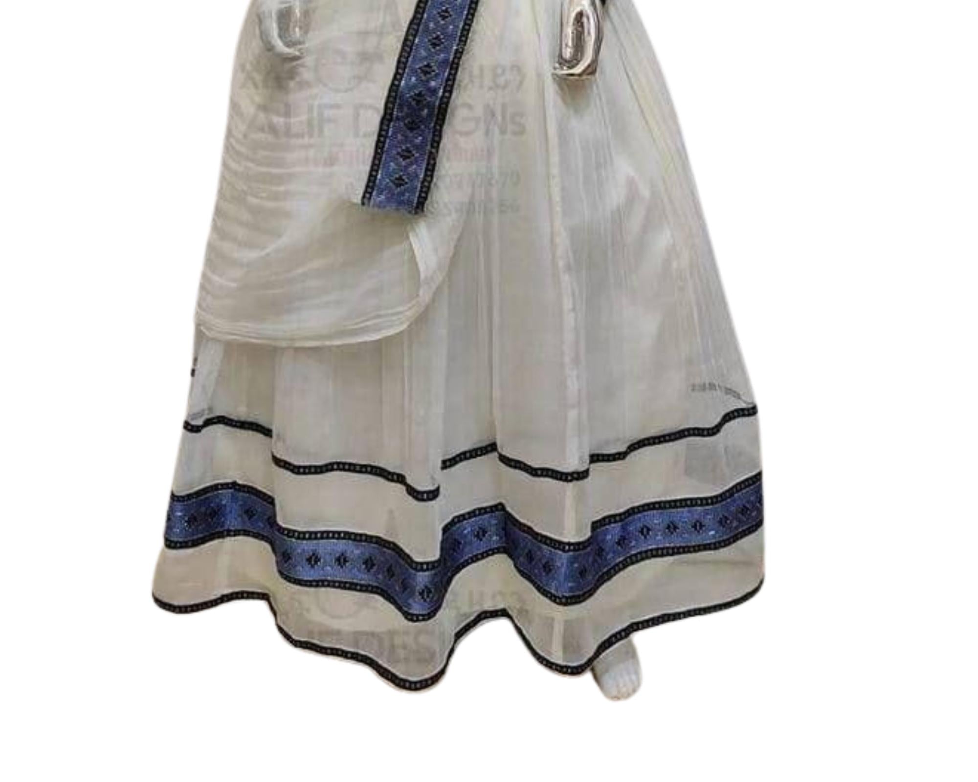 Handwoven Cotton Habesha Kemis Dress: Ethiopian Eritrean Traditional Clothing