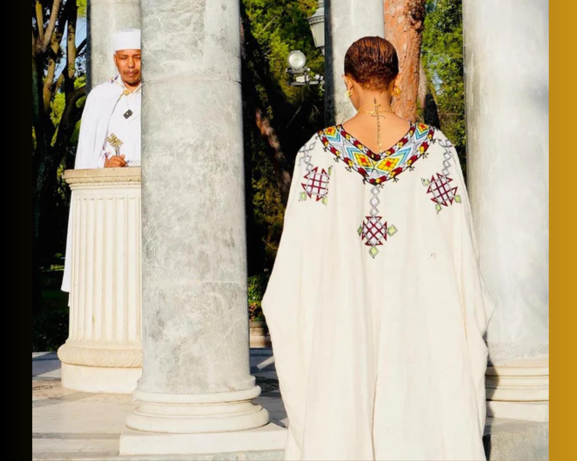 Handmade Freesize Habesha Kemis Embroidered Dress: Ethiopian & Eritrean Cotton Outfit for Women, Traditional Celebration Tilf, Tilet Details