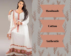 Handmade Ethiopian Cotton Dress: Habesha Kemis, Traditional Embroidery