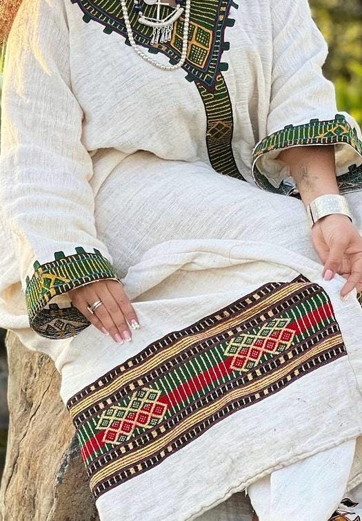 Handmade Habesha Kemis: Ethiopian Wedding Attire, Elegant Women’s Outfit, Traditional Cultural Dress, Tilet Wear