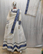 Handwoven Cotton Habesha Kemis Dress: Ethiopian Eritrean Traditional Clothing