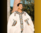 Handmade Freesize Habesha Kemis Embroidered Dress: Ethiopian & Eritrean Cotton Outfit for Women, Traditional Celebration Tilf, Tilet Details