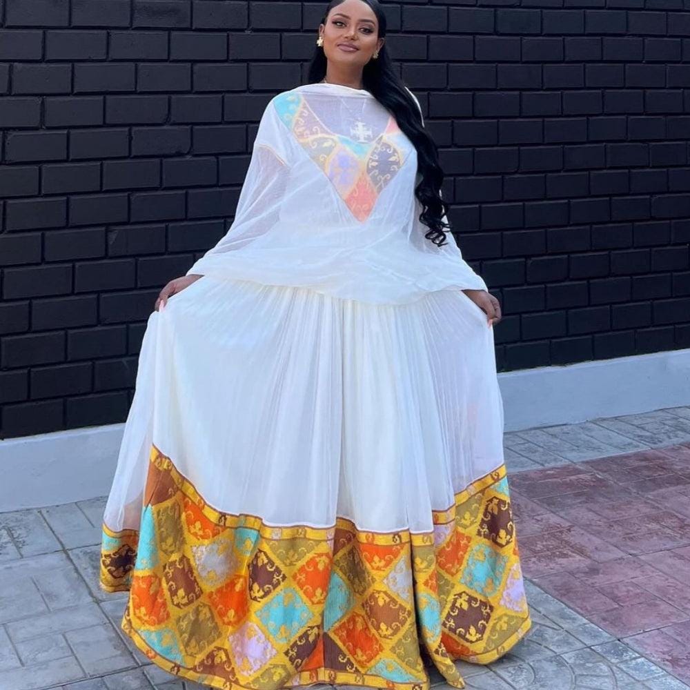 Handmade Habesha Kemis Dress: Traditional Ethiopian Eritrean Clothing