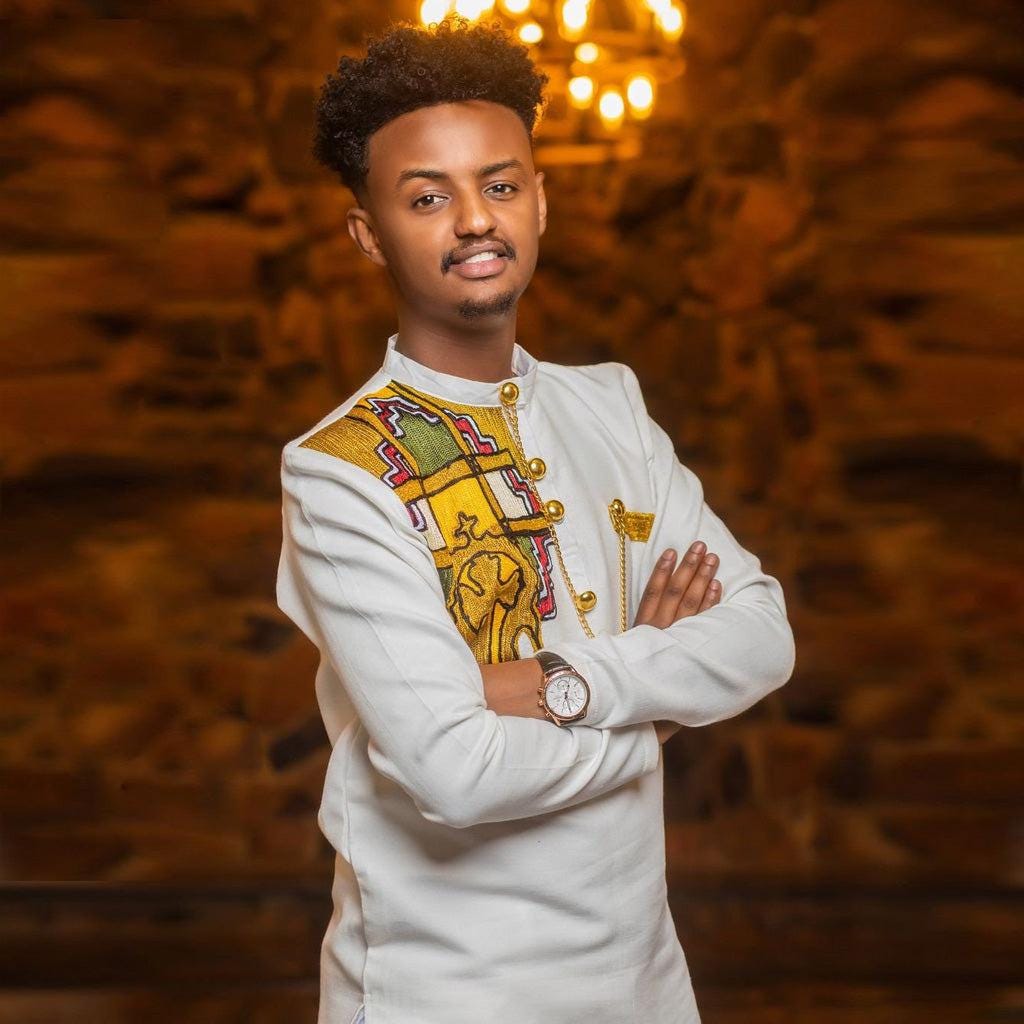 New Handmade Ethiopian Men’s Top, Habesha Men Traditional Cultural Men Wear, Gold Tilet Eritrean Clothing