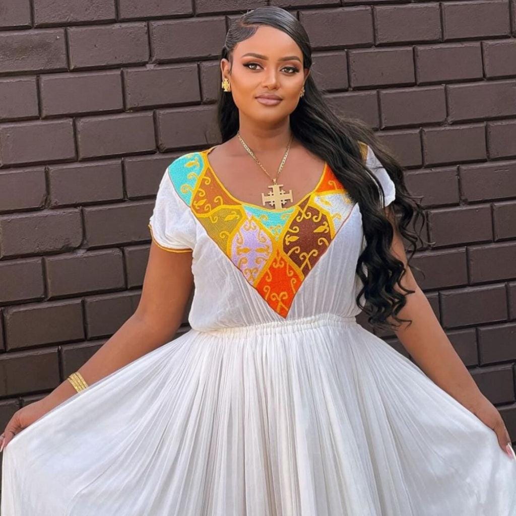 Handmade Habesha Kemis Dress: Traditional Ethiopian Eritrean Clothing