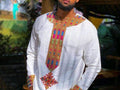Habesha Men's Shirt, Ethiopian and Eritrean Embroidered Men's Traditional Top, Tilet Design, Handmade Wear