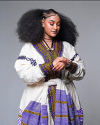 Handwoven Habesha Kemis Dress: Ethiopian Traditional Gondar Wear, Custom Cultural Fit,