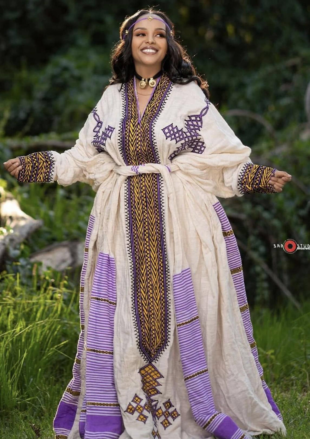 Handwoven Habesha Kemis Dress: Ethiopian Traditional Gondar Wear, Custom Cultural Fit,