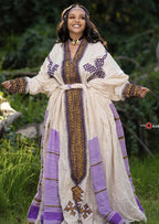 Handwoven Habesha Kemis Dress: Ethiopian Traditional Gondar Wear, Custom Cultural Fit,