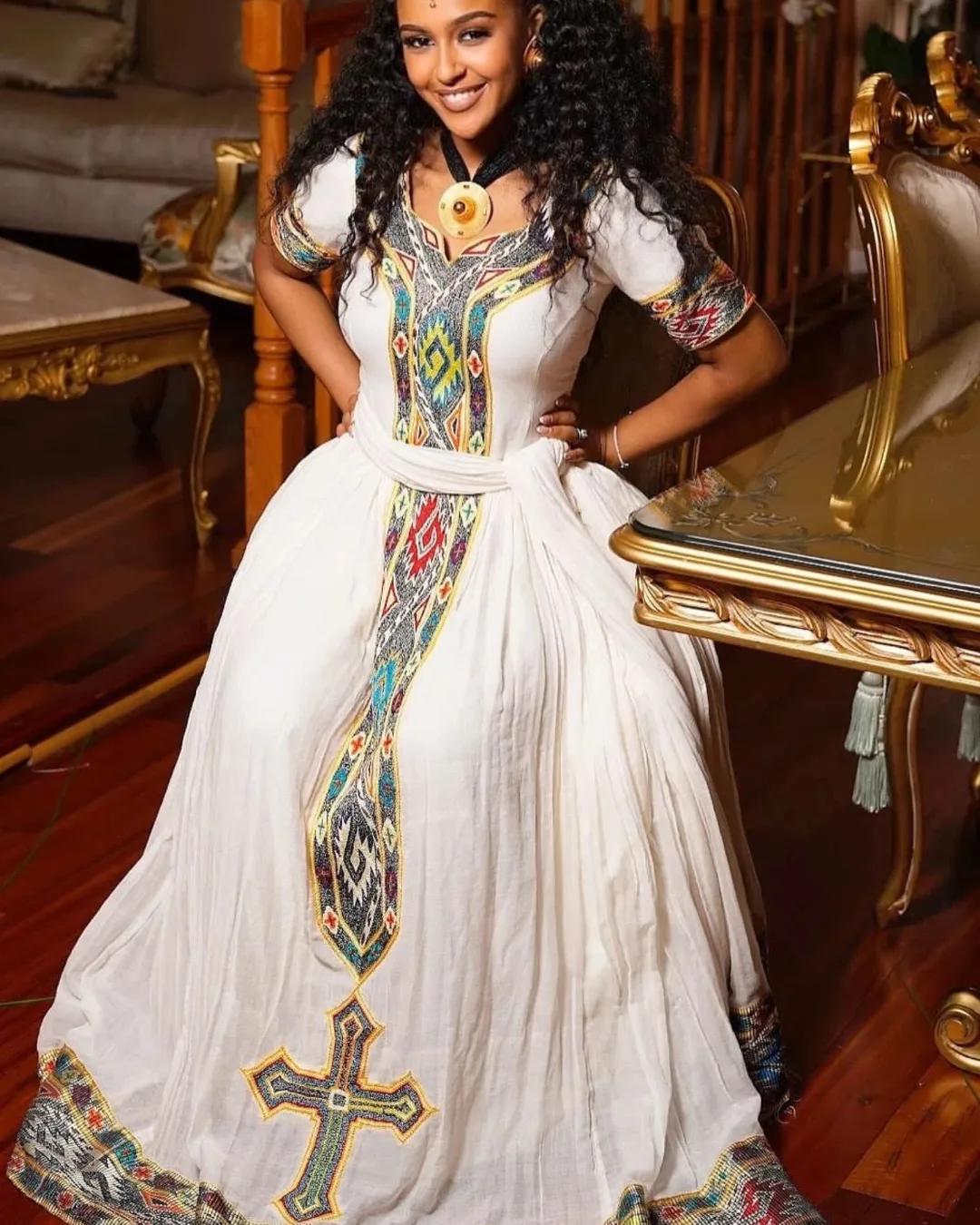 Handmade Habesha Kemis Dress: Ethiopian Cultural Clothing