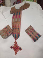 Habesha Men's Shirt, Ethiopian and Eritrean Embroidered Men's Traditional Top, Tilet Design, Handmade Wear