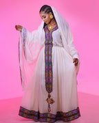 Handmade Zuria Habesha Kemis, Ethiopian Cultural Clothing, Tibeb Dress, Eritrean Traditional Women’s Attire