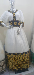 Handmade Habesha Kemis Dress: Ethiopian Wedding, Cultural Attire