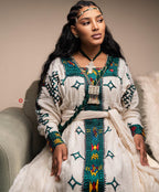 Ethiopian Dress For Women, Traditional Habesha Dress, Ethiopian Saba Kemis, Handmade Eritrean Zuria Clothing, New Habesha Cultural Design