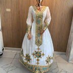 Handmade Habesha Kemis: Ethiopian Wedding Dress with Tibeb Embroidery