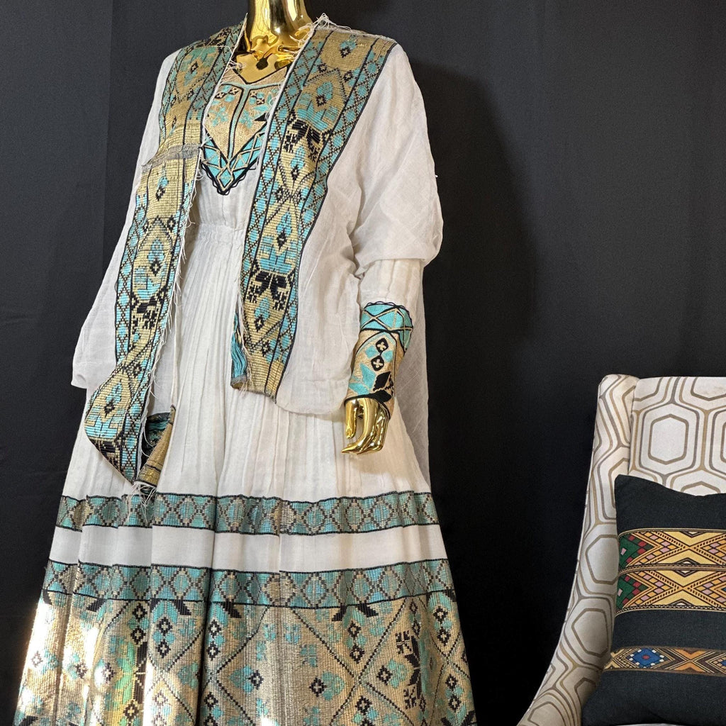 Ethiopian Cultural Dress, Zuria Saba Tibeb, Traditional Wedding Attire, New Tilet Handmade Kemis, Habesha Style Cloth