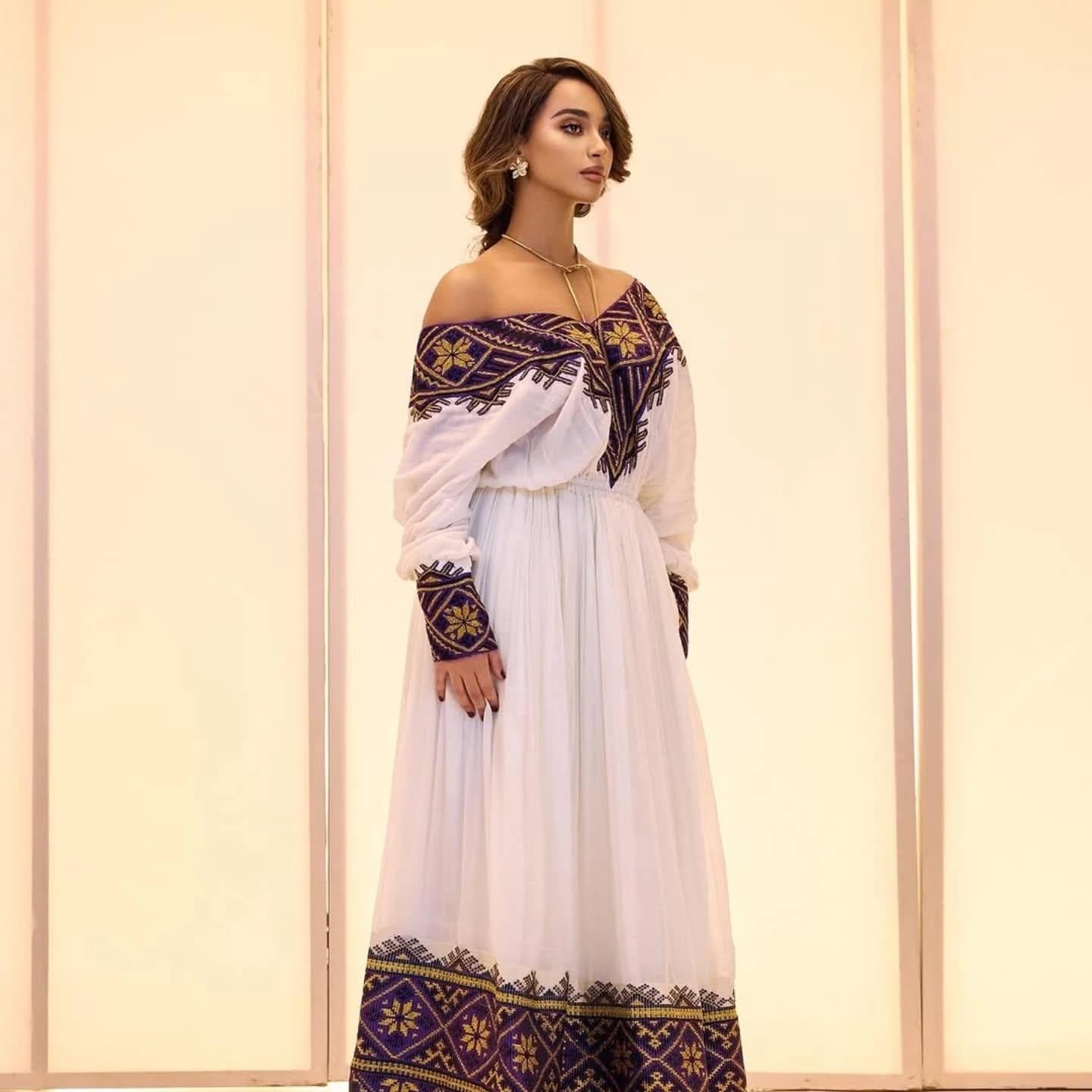 Handmade Habesha Kemis: Ethiopian Wedding Dress, Custom Fit