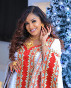 Handmade Habesha Kemis: Ethiopian Wedding Dress, Tibeb Embroidery