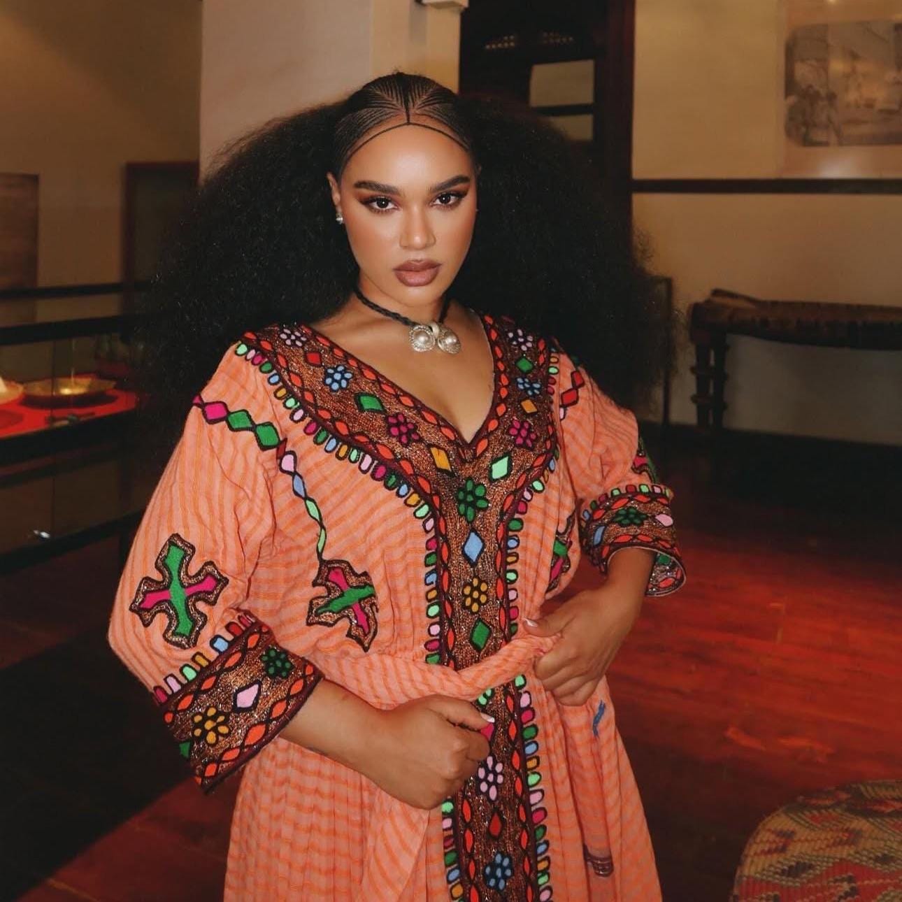New Ethiopian Habesha Kemis, Eritrean Traditional Women’s Outfit, Ye Habesha Fashion Style, Eritrean Party Dress, Cultural Handmade Attire