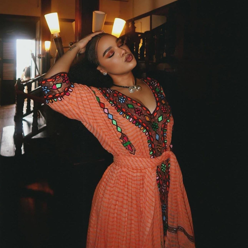 New Ethiopian Habesha Kemis, Eritrean Traditional Women’s Outfit, Ye Habesha Fashion Style, Eritrean Party Dress, Cultural Handmade Attire
