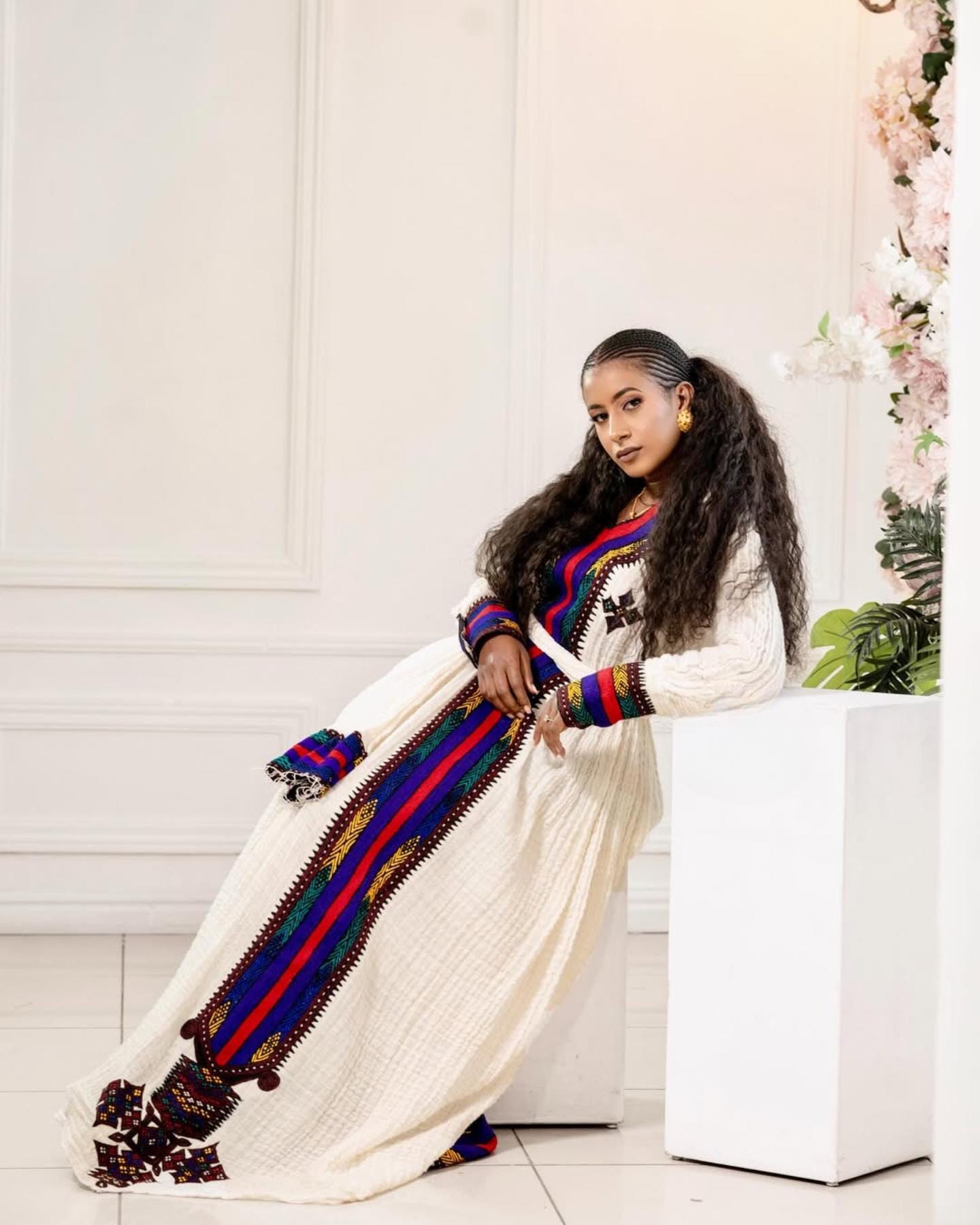 Elegant Ethiopian & Eritrean Habesha Dress | Traditional Handwoven Kemis | Custom Sizing Available