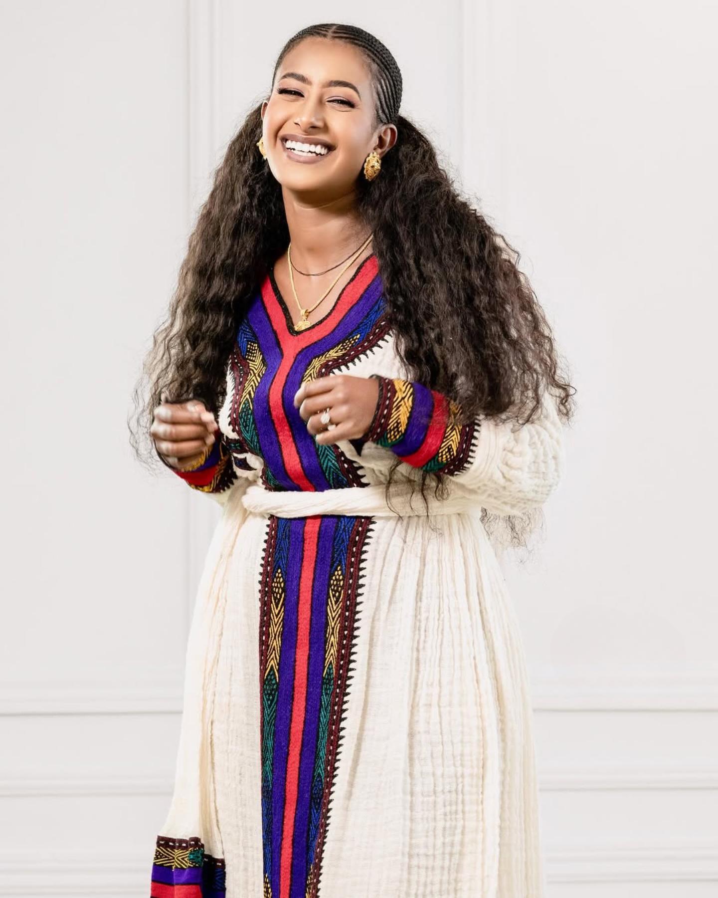 Elegant Ethiopian & Eritrean Habesha Dress | Traditional Handwoven Kemis | Custom Sizing Available