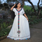 Handmade Zuria Habesha Kemis: Ethiopian Wedding Dress with