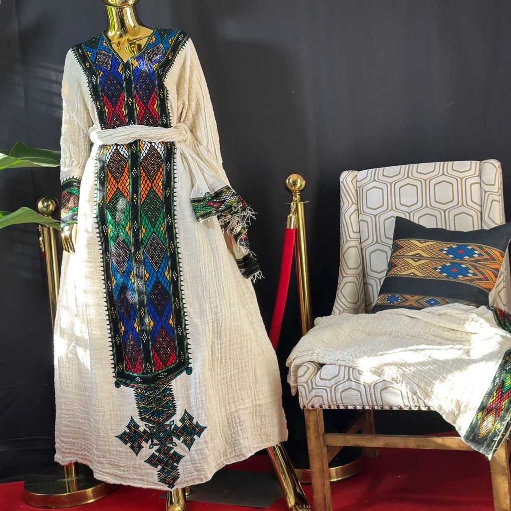 Handmade Axum Fetil Habesha Dress: Ethiopian and Eritrean Cultural Outfit, Traditional Women’s Attire, Elegant Celebration Wear, Luxury Gift