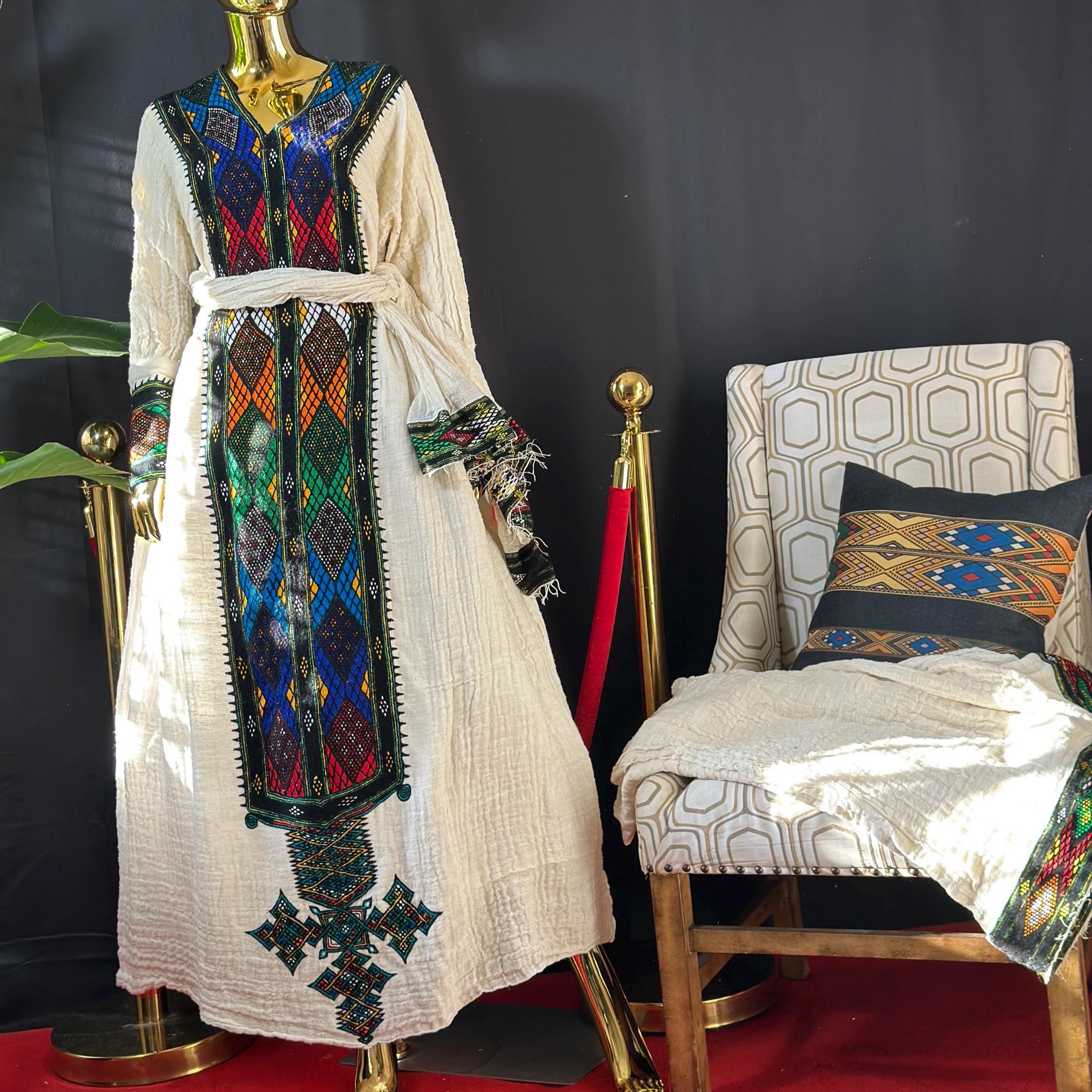 Handmade Axum Fetil Habesha Dress: Ethiopian and Eritrean Cultural Outfit, Traditional Women’s Attire, Elegant Celebration Wear, Luxury Gift