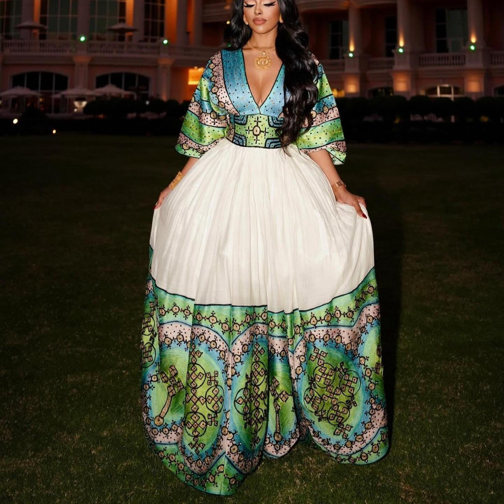 Handwoven Habesha Kemis: Eritrean Cultural Wedding Dress, Ethiopian Traditional Women Kemis, Extravagant Zuria