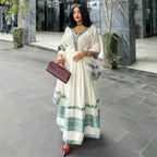 Handmade Light Green Habesha Kemis: Ethiopian Traditional Outfit, Intricate Embroidery, Elegant Women’s Attire for Wedding, Ye Holiday Dress