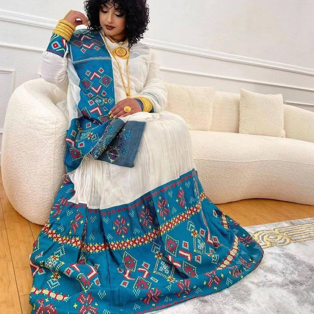 Handmade Zuria Habesha Kemis: Elegant Ethiopian Wedding