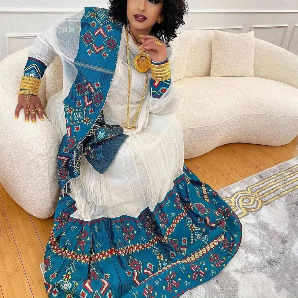 Handmade Zuria Habesha Kemis: Elegant Ethiopian Wedding