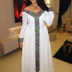 Handmade Zuria Habesha Kemis: Ethiopian Wedding Attire, Traditional Women’s Dress, Elegant Cultural Celebration Wear, Modern Luxury Fashion