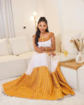 Handmade Yellow Gold Zuria Habesha Kemis: Modern Ethiopian Cultural Clothing, Elegant Women’s Attire, Traditional Wedding, New Holiday Dress