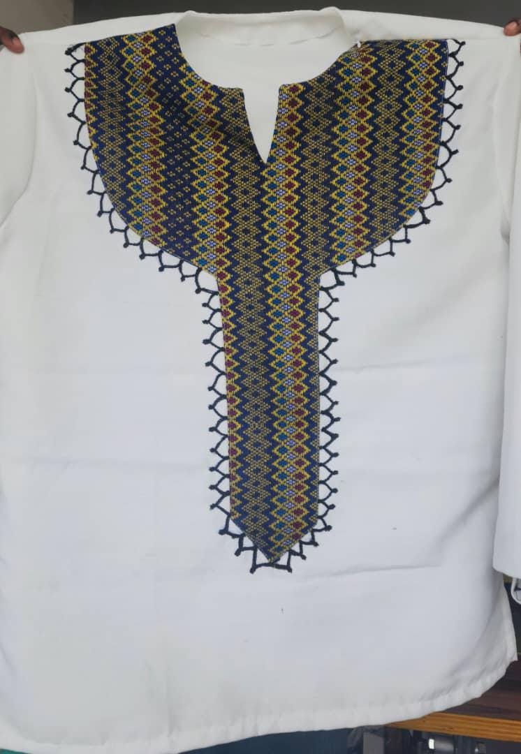 Handmade Ethiopian Men’s Shirt: Habesha Clothing with Brown Embroidery, Stylish Traditional Outfit, New Cultural Wear For Weddings, Holidays