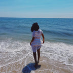 Handmade Orange Striped Habesha beach Cover up: Modern Ethiopian Cotton Fabric, New Lightweight & Breathable Traditional Attire for Women