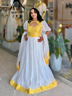 Handmade Habesha Kemis Dress | Modern Ethiopian Cultural Clothing for Women | Traditional Habesha Attire & Fashion Ethiopian Dress