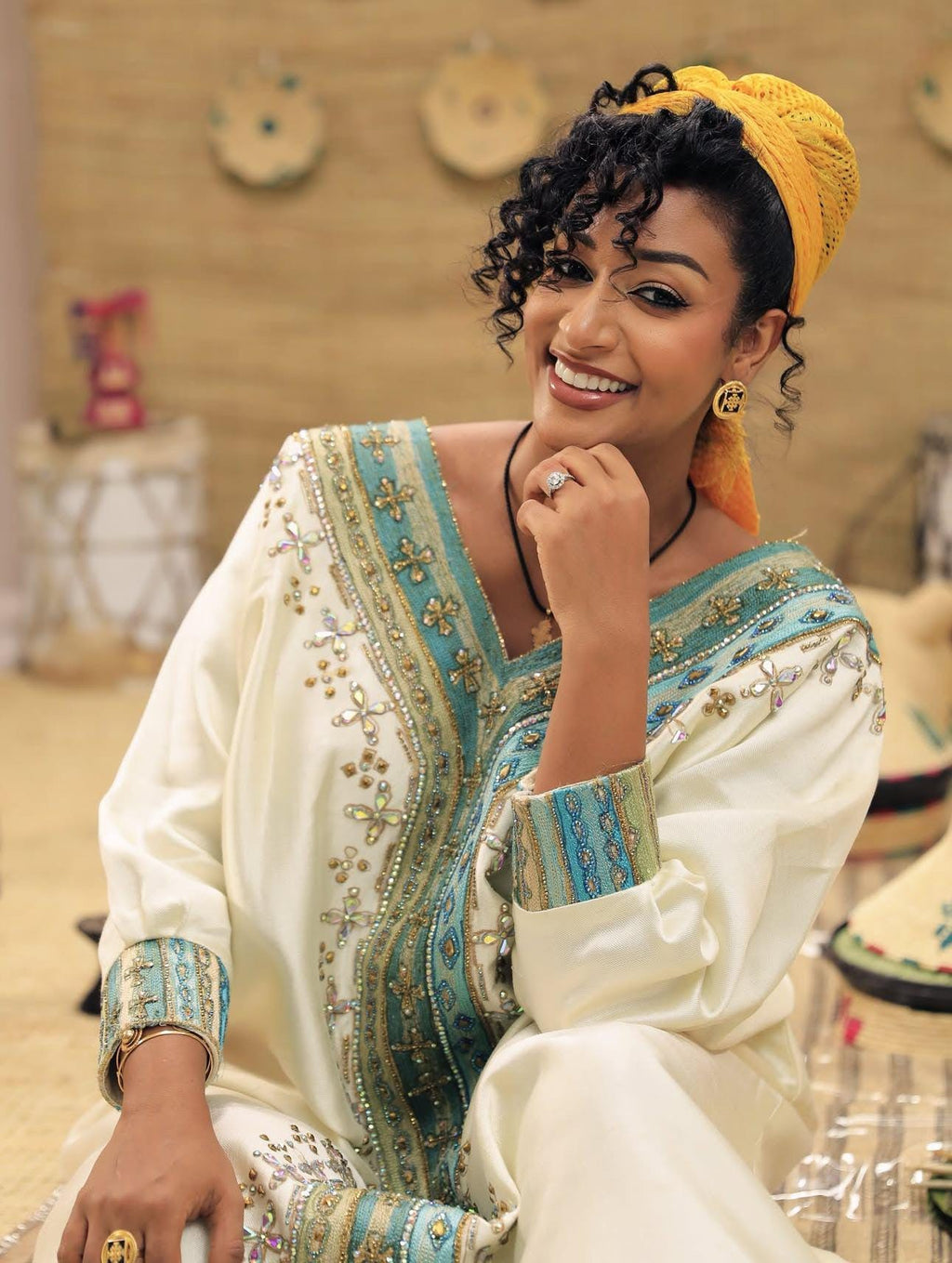 Luxurious Handmade Beaded Ethiopian Dress for Women | High Quality Fabric | New Modern Free Style Traditional Clothing |Gurage Habesha Kemis