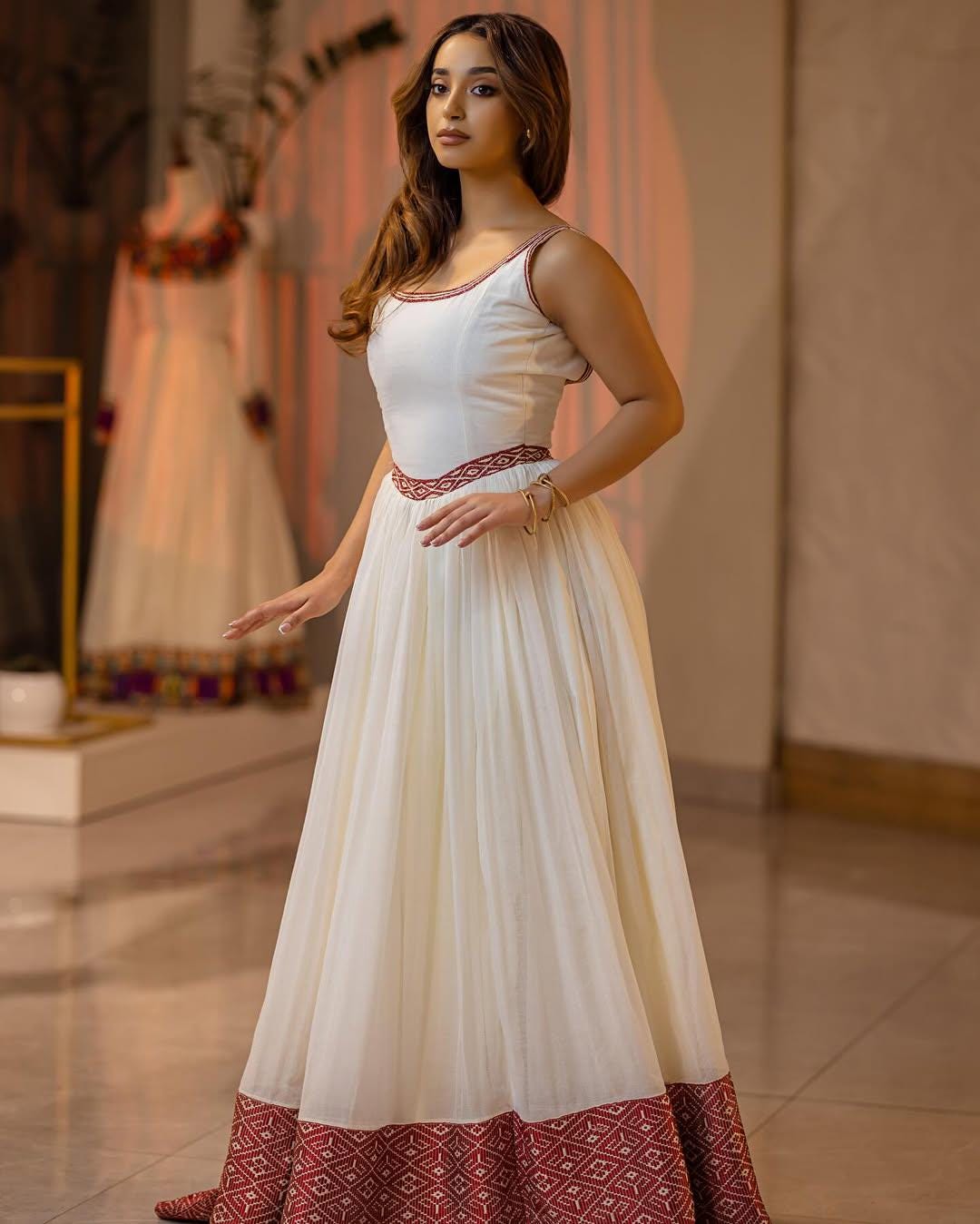 Modern Ethiopian Women’s Dress: Zuria Habesha Kemis, New Tilet Wedding Outfit, Elegant Traditional Shemena, Simple Style Habesha Cloth Sale