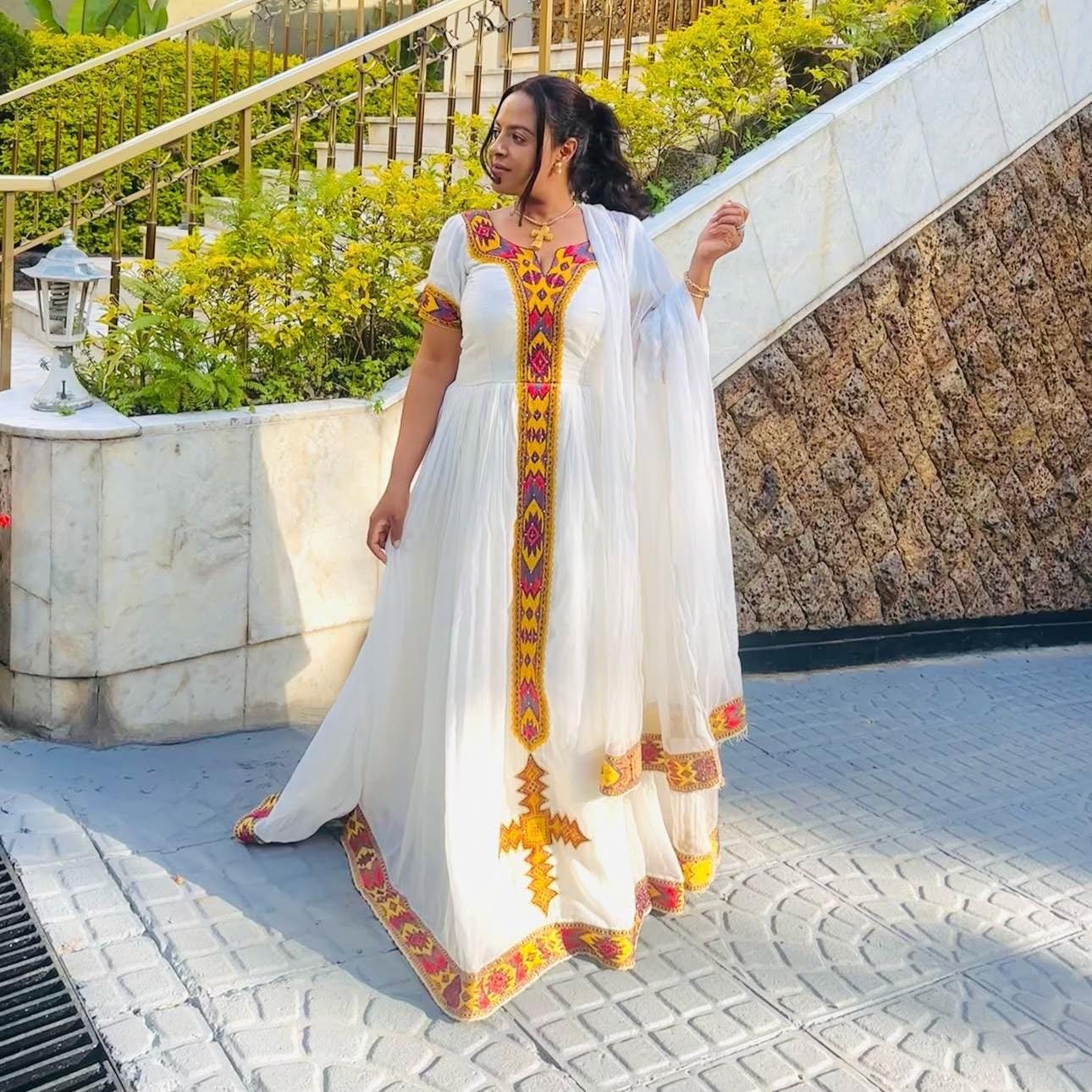 Habesha Dress, For Women, Ethiopian People Party Kemis, Habesha Cloth Design Gifts, Eritrea Apparel, |Cultural, Tibeb, Traditional New Tilet