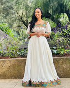 Handcrafted Habesha Dress | Elegant Ethiopian Wedding Attire Outfit, Traditional Eritrean Cultural Clothing, New Handmade Women’s Kemis Gift