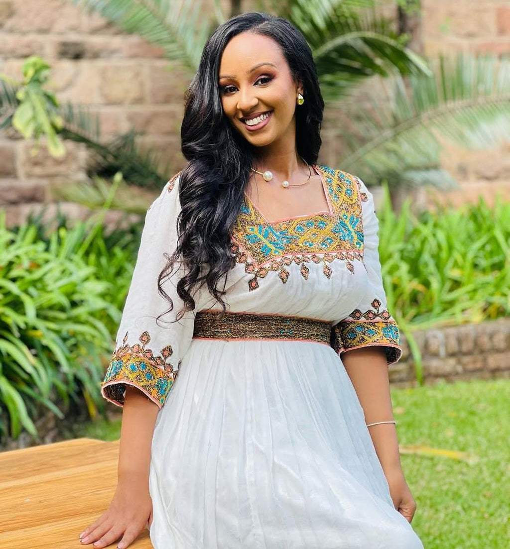 Handcrafted Habesha Dress | Elegant Ethiopian Wedding Attire Outfit, Traditional Eritrean Cultural Clothing, New Handmade Women’s Kemis Gift