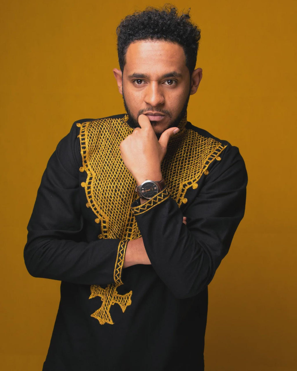 Embroidered Habesha Men’s T-Shirt: Stylish Ethiopian Traditional Wear, Modern Cultural Tilet Outfit, Perfect for Weddings, Holidays, Festive