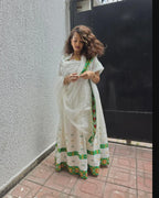 Handwoven Green Zuria Kemis | Saba Menen Habesha Dress | Ethiopian & Eritrean Traditional Women’s Clothing, Ye Habesha Wedding Attire, Tibeb