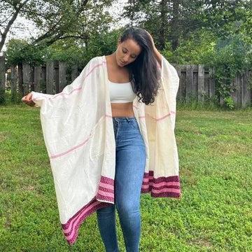 Cotton Women Cardigan that is Made Using Ethiopian Traditional Dress & Handmade With Care, Cotton Gown, Soft, Breathable, Natural soft,