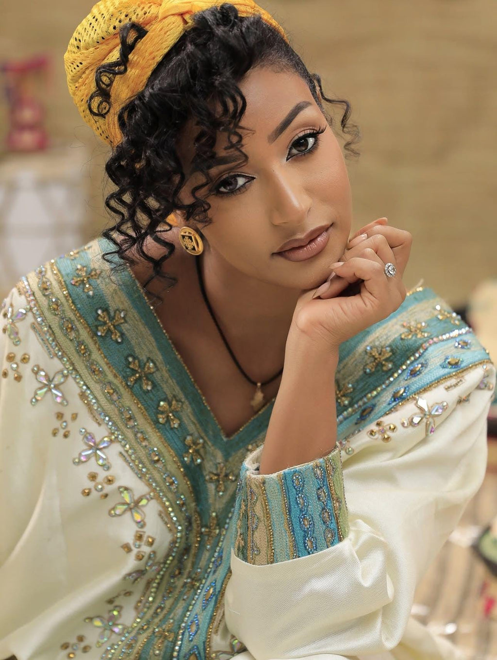 Luxurious Handmade Beaded Ethiopian Dress for Women | High Quality Fabric | New Modern Free Style Traditional Clothing |Gurage Habesha Kemis
